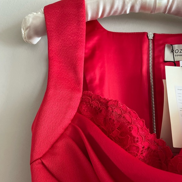 ROZIE CORSETS Draped satin and lace bustier corset top - Picture 6 of 10